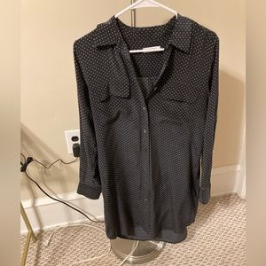Equipment Femme polka dot button down dress.